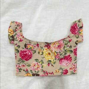 Tobi Floral Print Off-Shoulder Top
